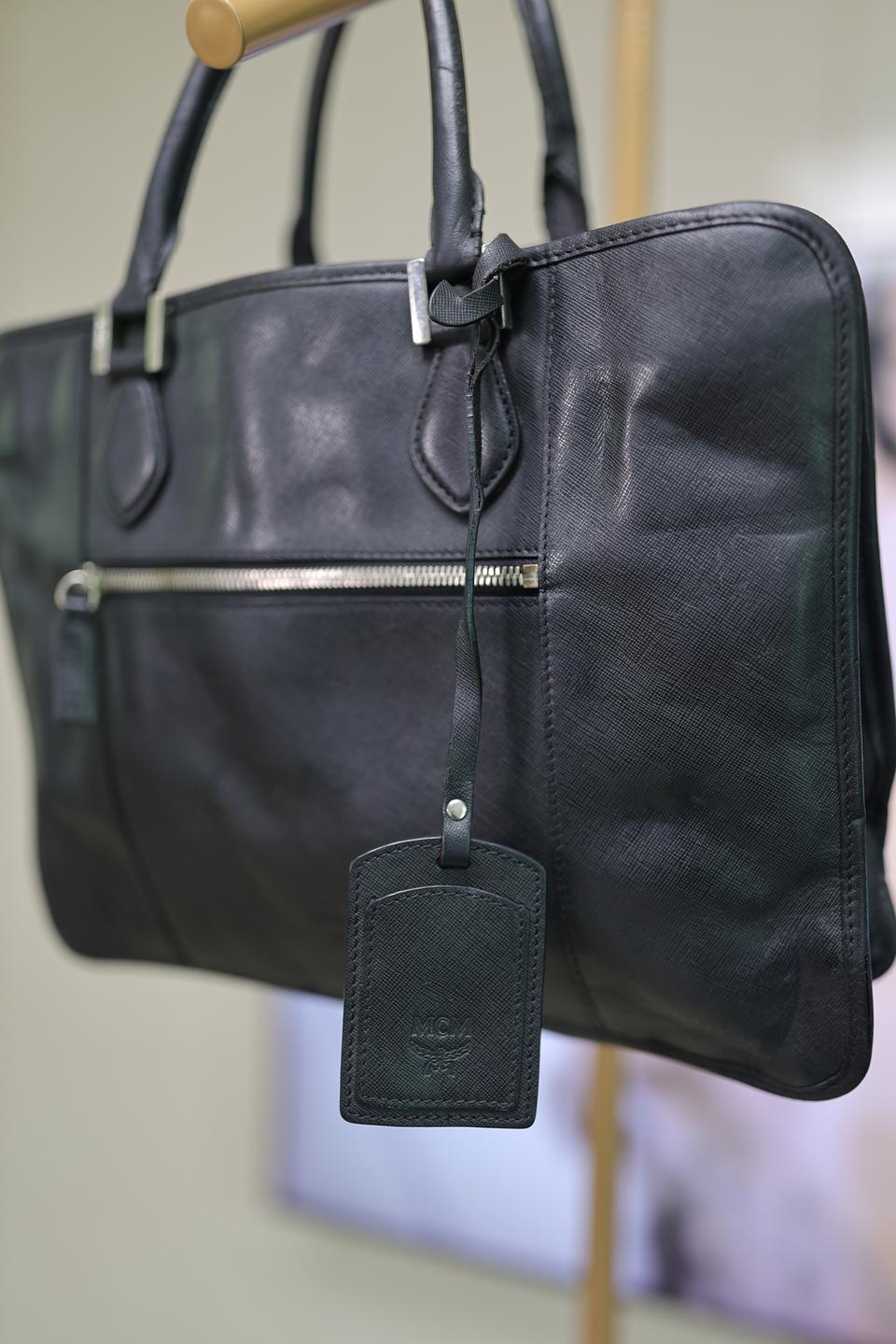 MCM 블랙 사피아노 가죽 브리프케이스 / 서류가방