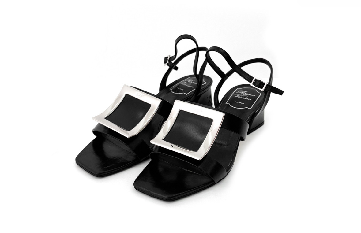 [36.5] 로저비비에 여성 Bikiviv 비키비브 미들힐 샌들 블랙