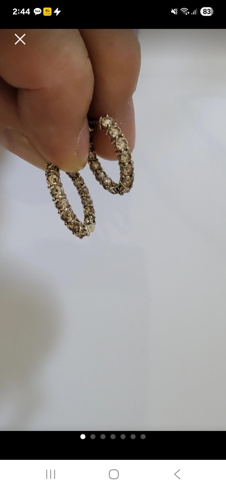 ㅜ말할인14k 리얼화이트 꼬냑다야몬드귀걸이