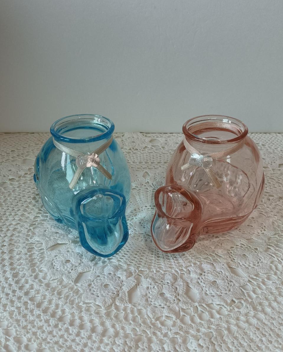 Frottis 레트로 색유리 소품 2개