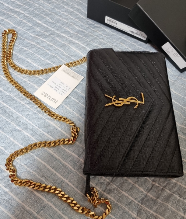 생로랑 클러치 금장