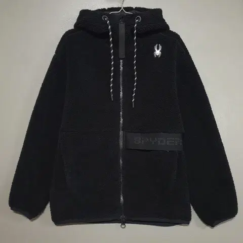 실측 L (100) 스파이더 라이프스타일 플리스 본딩 후드집업 자켓 블랙