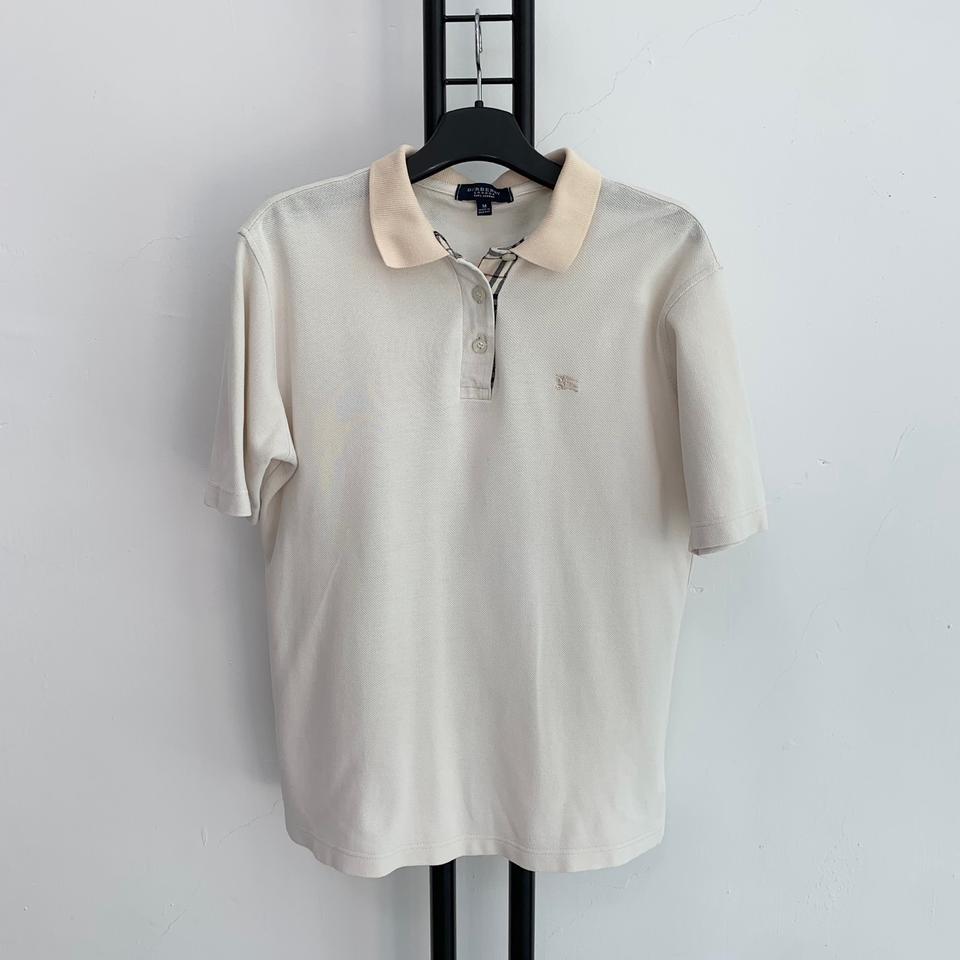 정품 버버리 BURBERRY 아이보리 반팔 카라 티셔츠
