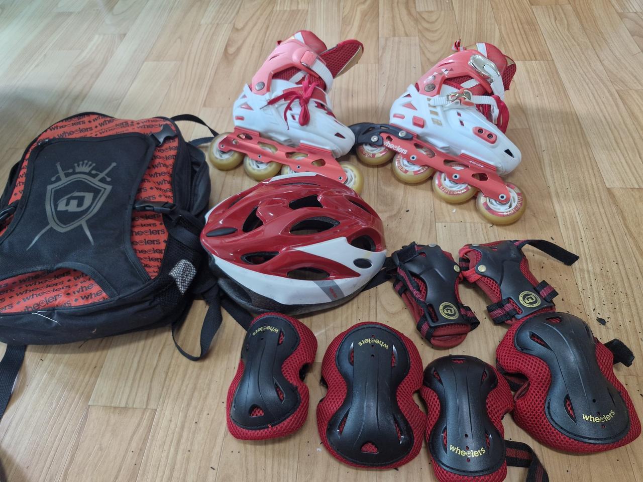 WHEELERS 인라인 스케이트 (200~230) + 가방 + 보호장구