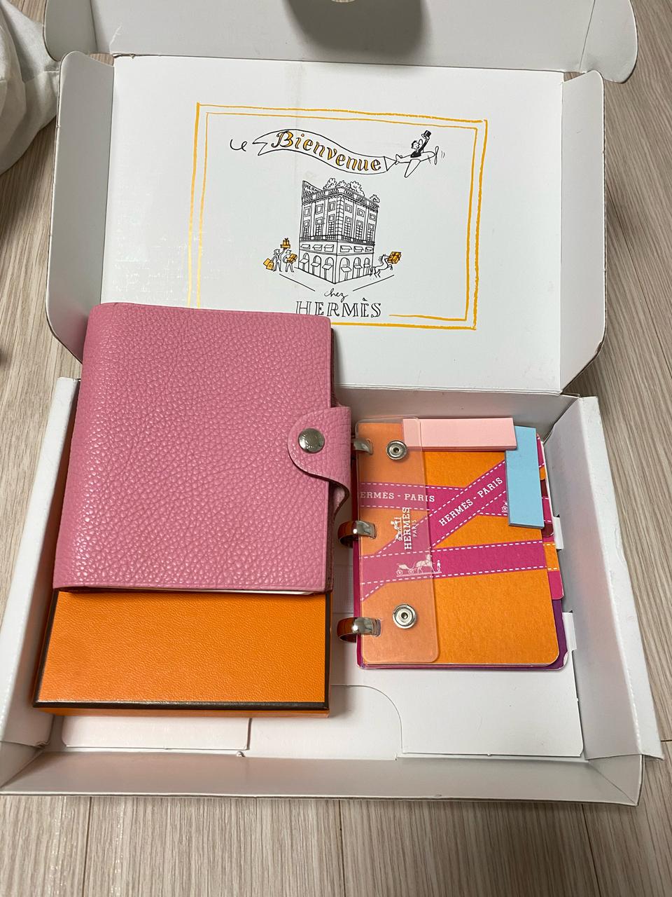 토고가죽 에르메스 율리스 미니 로지 핑크 다이어리 아젠다