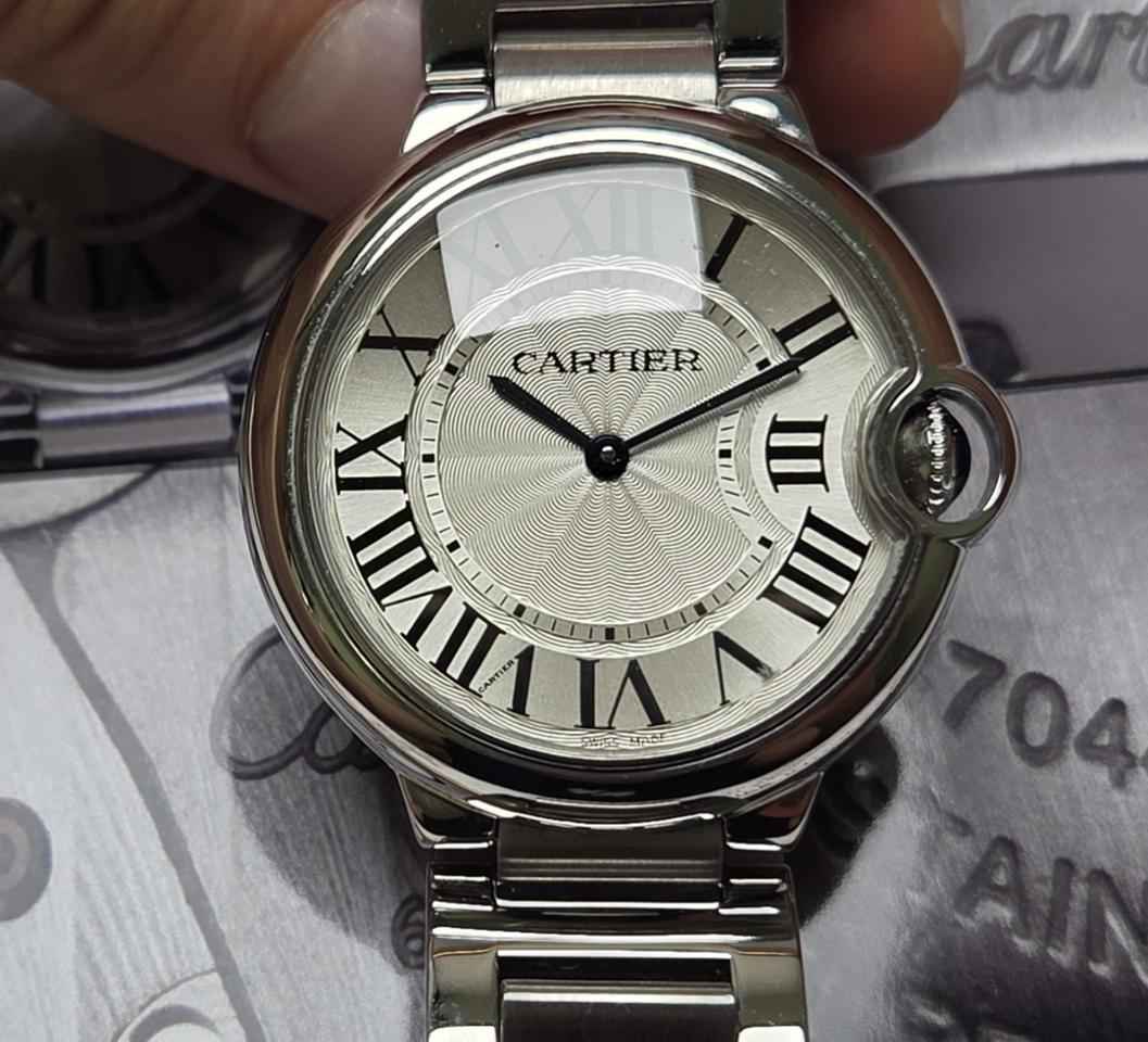 까르띠에 발롱블루36 3005 올실버 스틸쿼츠 브레이슬릿 ver. (감정