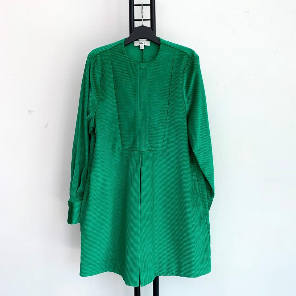 정품 코스 cos 코듀로이 초록 원피스