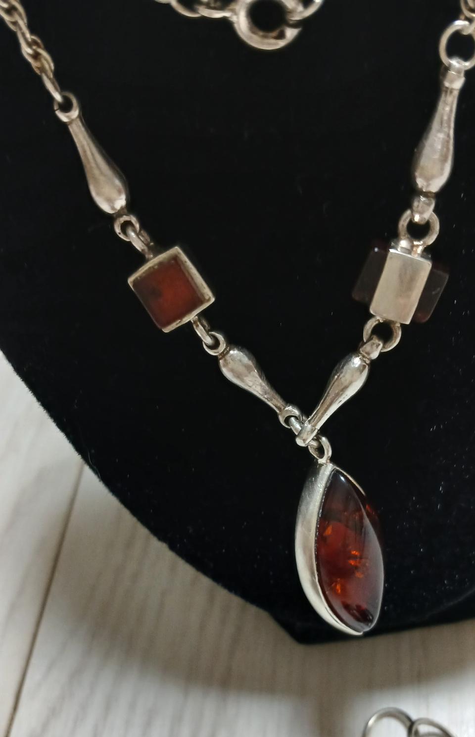 호박실버 목걸이 귀걸이세트