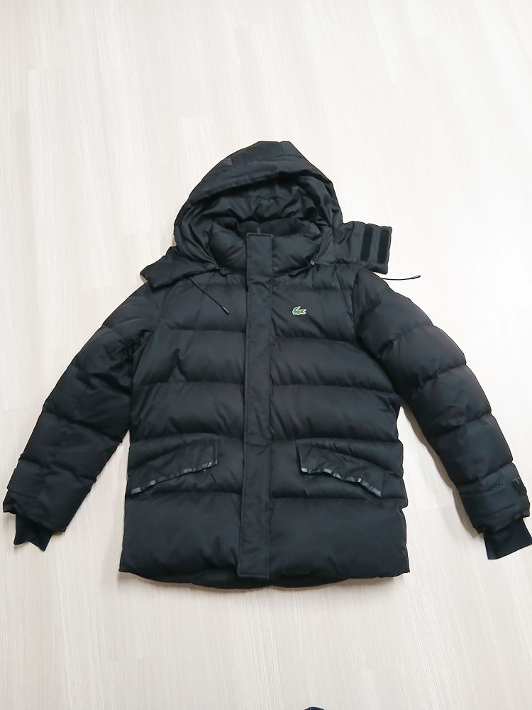 라코스테 정품 105 검정색 오리털 패딩점퍼 덕다운 매장판 스포츠 중고 
