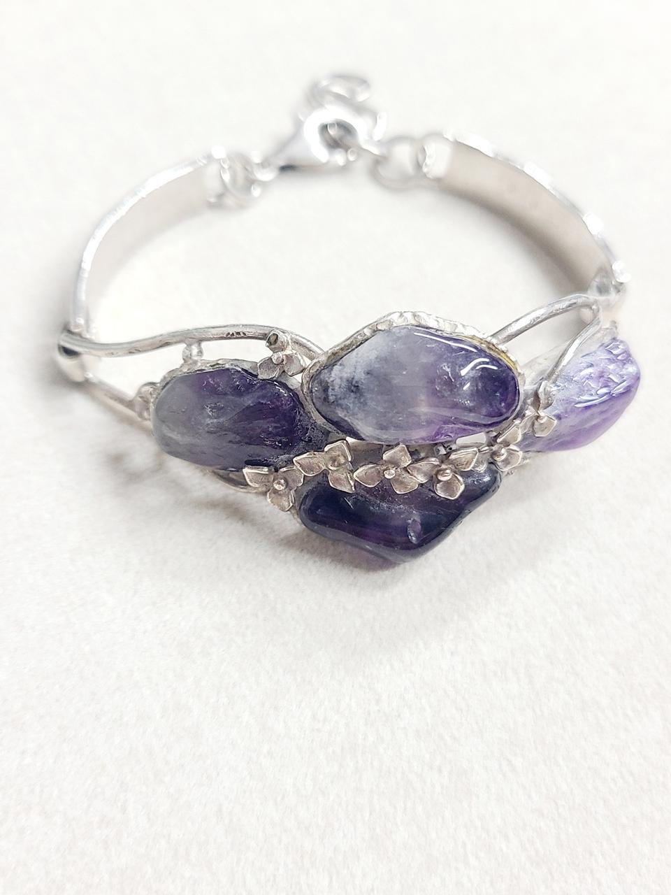 은+천연자수정 팔찌