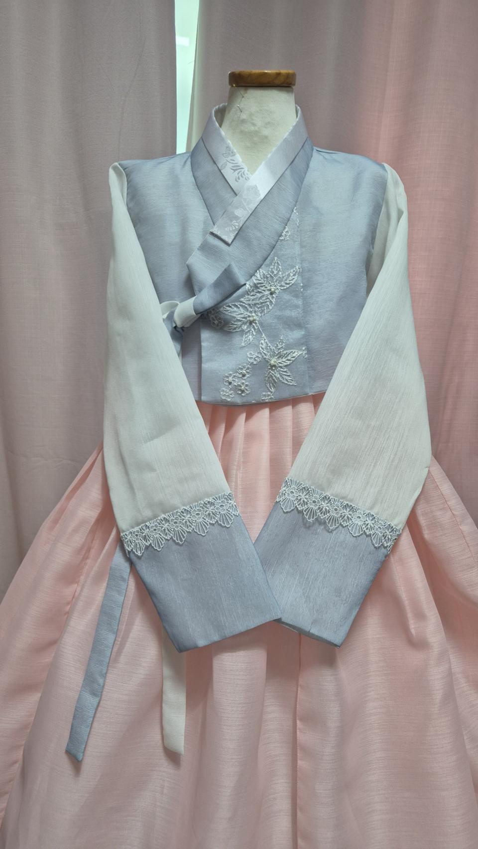 투톤레이스포인트 저고리세트