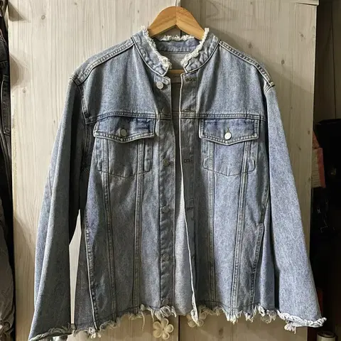 데미지 청자켓 연청 자켓 빈티지 스타일