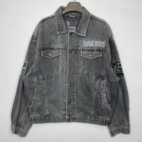 1980~90's NFL CAMPRI 레이더스 흑청 데님자켓