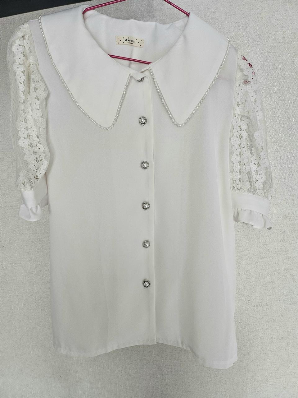 [새상품] 시스루 진주알 블라우스