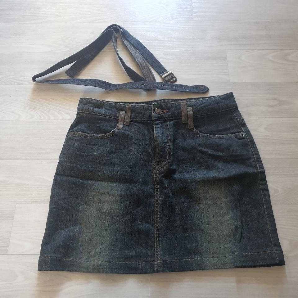 데님 미니스커트 S 벨트포함 진청 중청 빈티지 잠뱅이