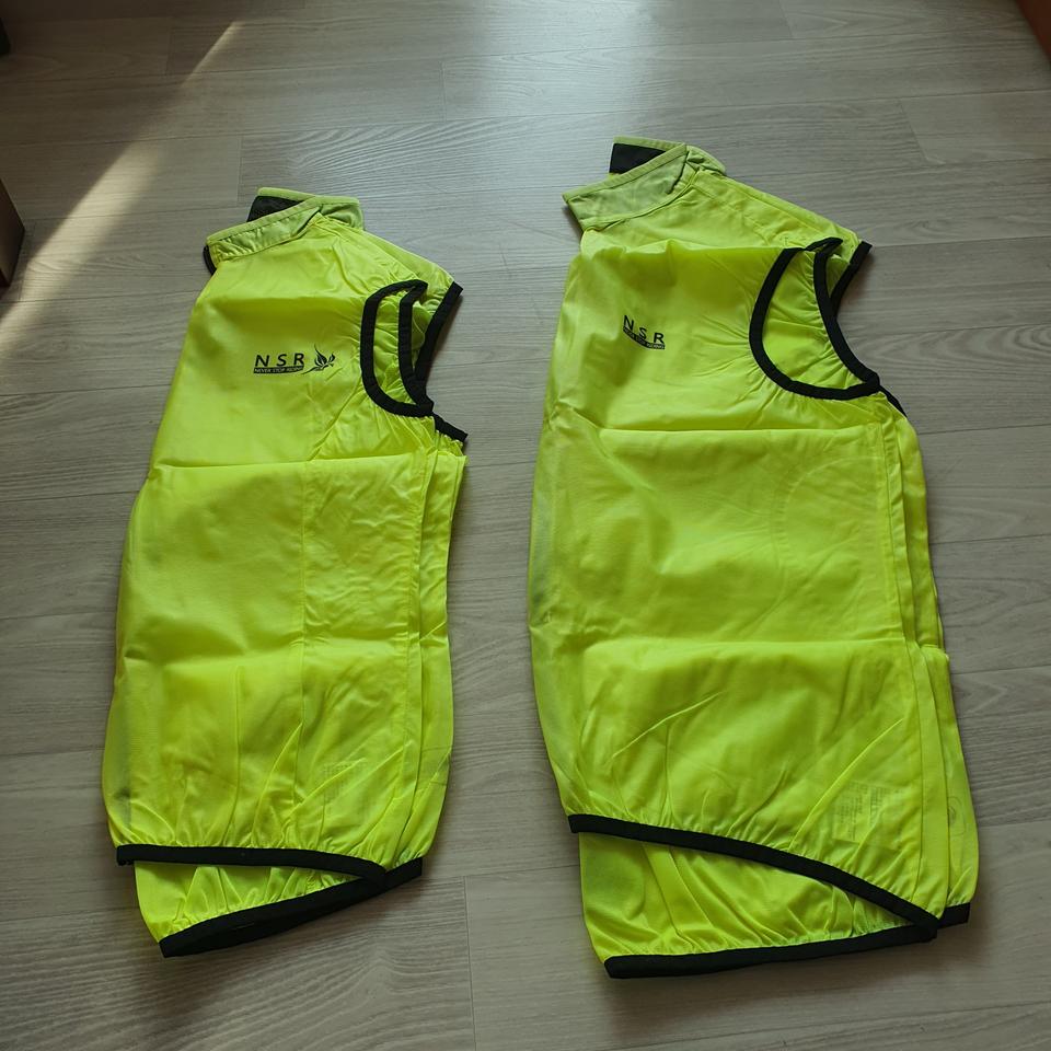 NSR 형광 바람막이 조끼 L, S 야간 커플 라이딩 방풍 자켓 베스트