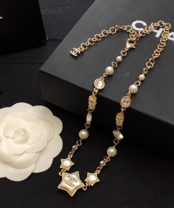 샤넬 펄 크리스탈 목걸이