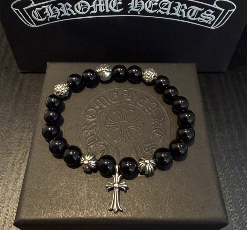 크롬하츠 비즈 팔찌 블랙
