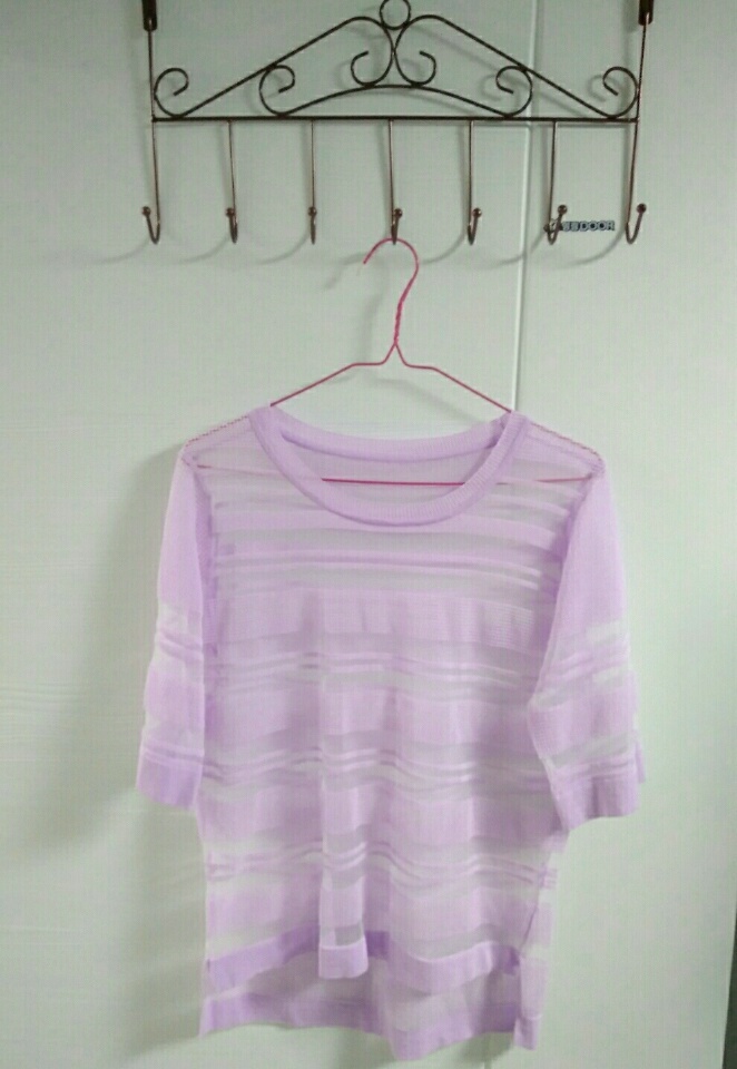 (할인)새상품 연핑크 시스루 티셔츠