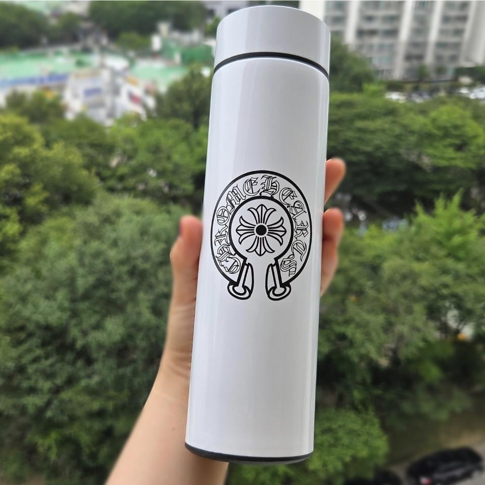 크롬하츠패턴 텀블러 온도터치 텀블러 <선물용도>새상품<무배><화이트>