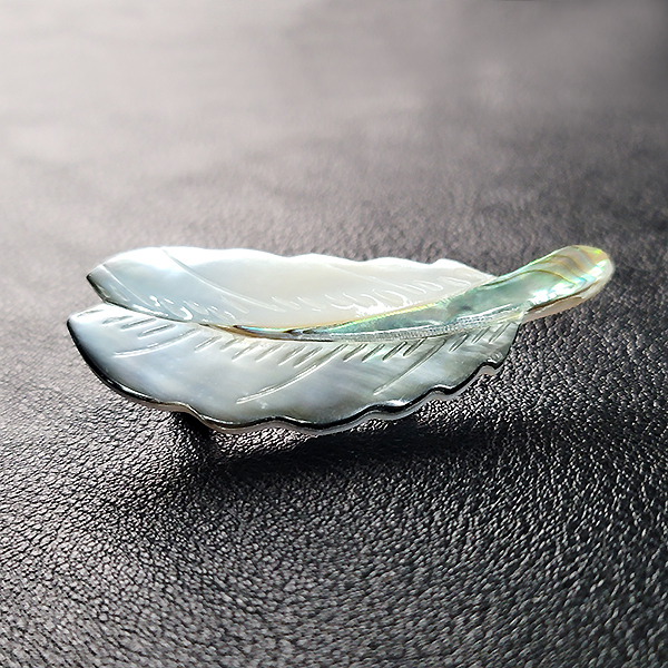 Bennet 자개 브로치 남자 엔틱 빈티지 선물 소품 깃털