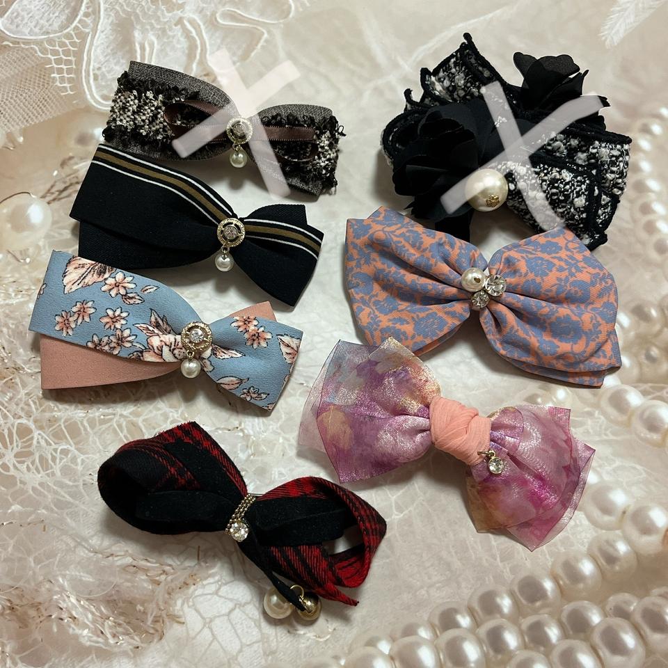 여성 리본 헤어클립 헤어핀 머리핀