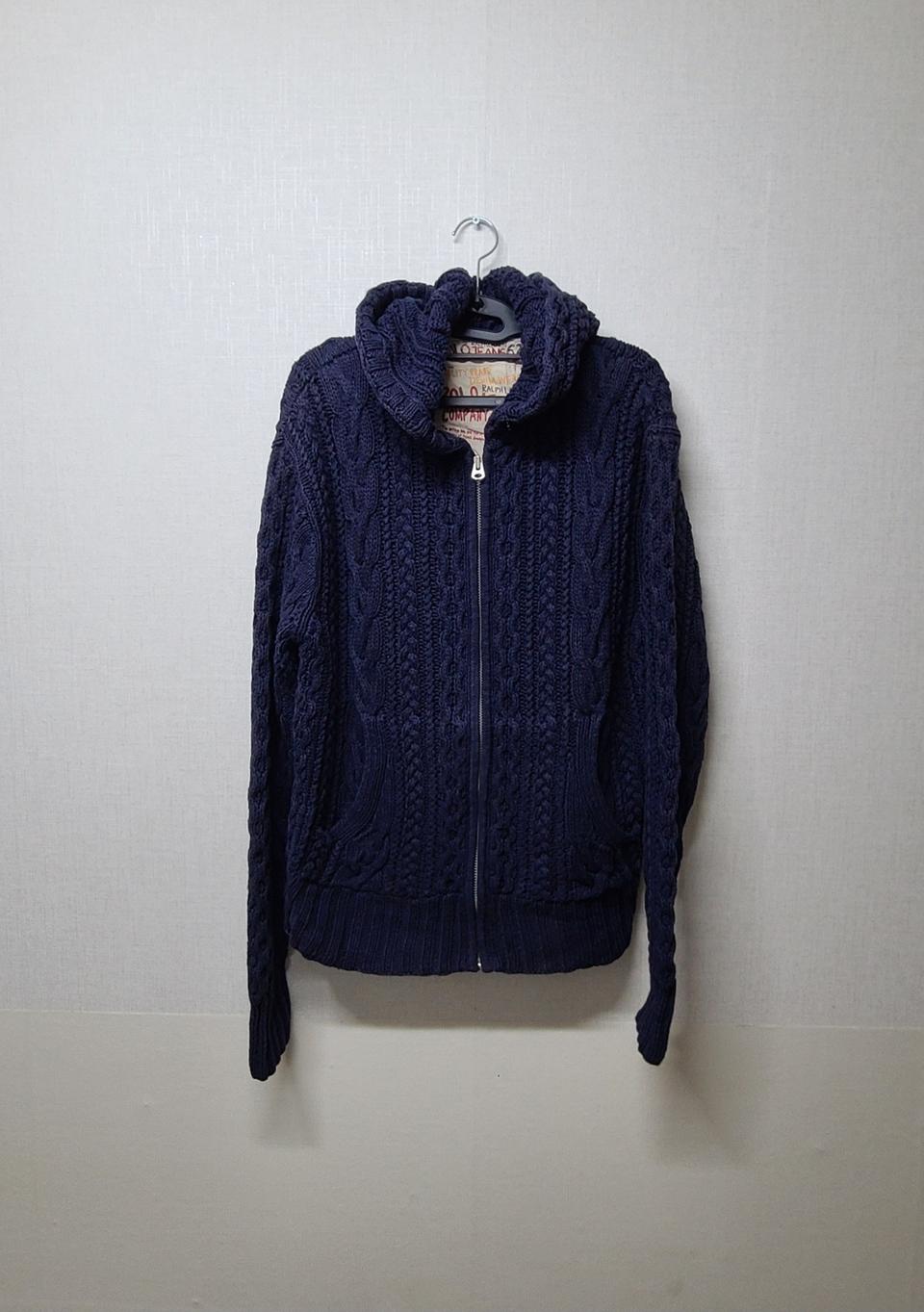 폴로 랄프로렌 꽈배기 니트 집업 90