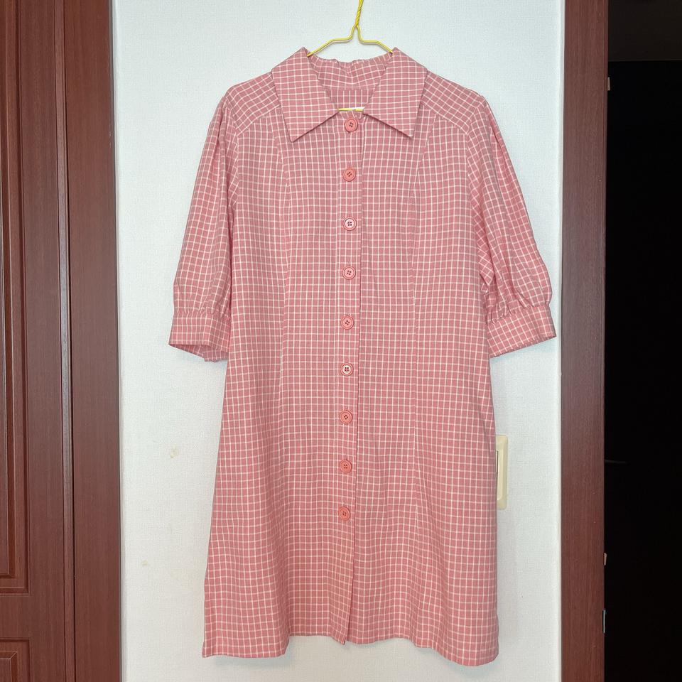 [55] 제로스트릿 핑크 체크 원피스