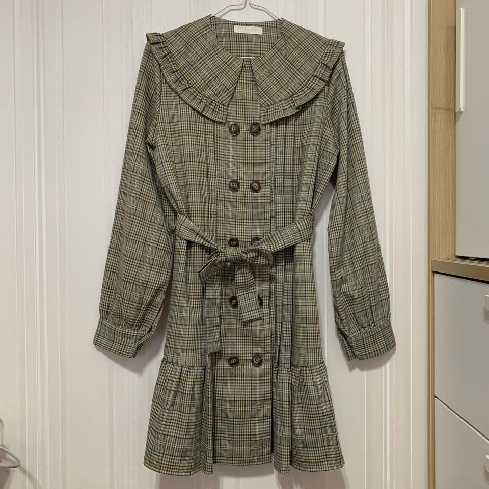 [free] 트위 twee 브라운 체크 프릴 원피스