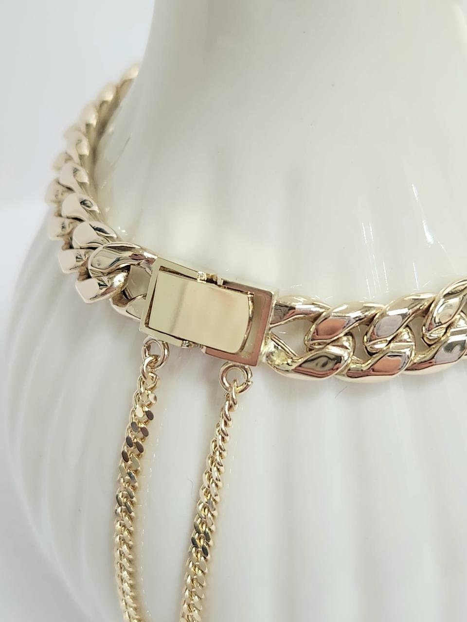 18k.할로우 면체인팔찌 7.5mm.목걸이.새상품