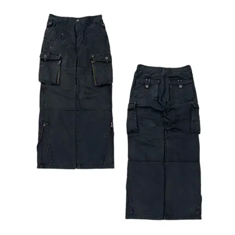 멀티포켓 Y2K 지퍼 탄창 와이드 카고팬츠