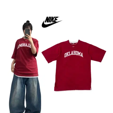 나이키 90s 오클라호마 블록코어 반팔 티셔츠