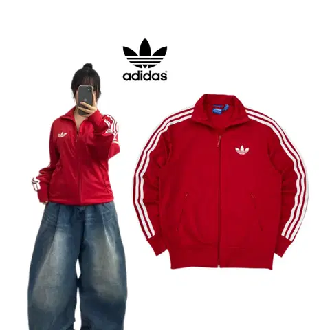 아디다스 파이어버드 레드 트랙탑 져지