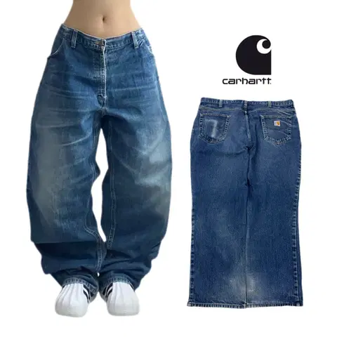 칼하트 OG 워싱 와이드 워크 데님팬츠