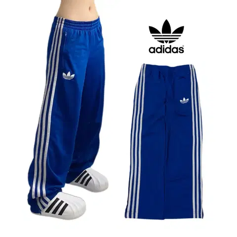 아디다스 파이어버드 와이드 트랙팬츠 블루