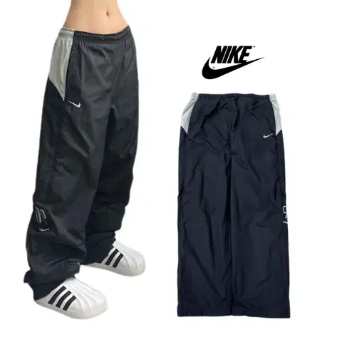 나이키 00s 스우시 올드스쿨 와이드 바람막이 트랙팬츠