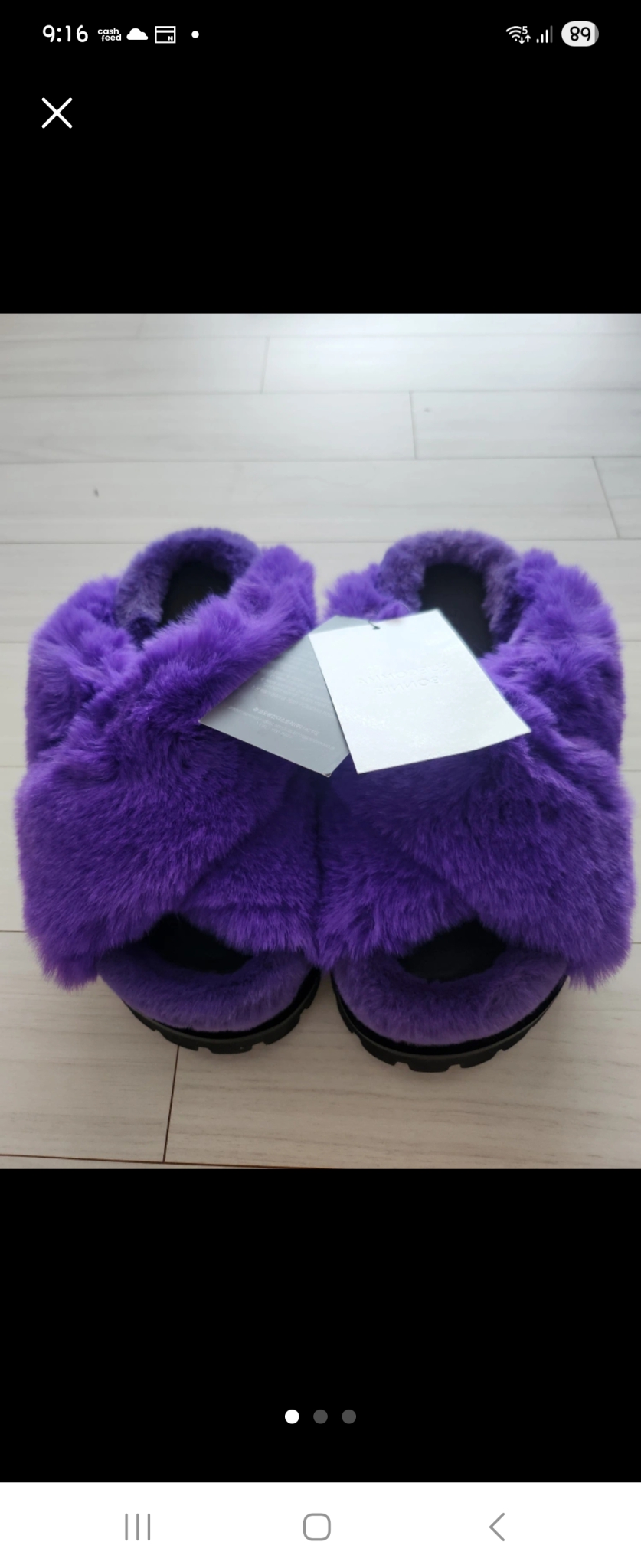 슈콤마보니 퍼 슬리퍼 새상품