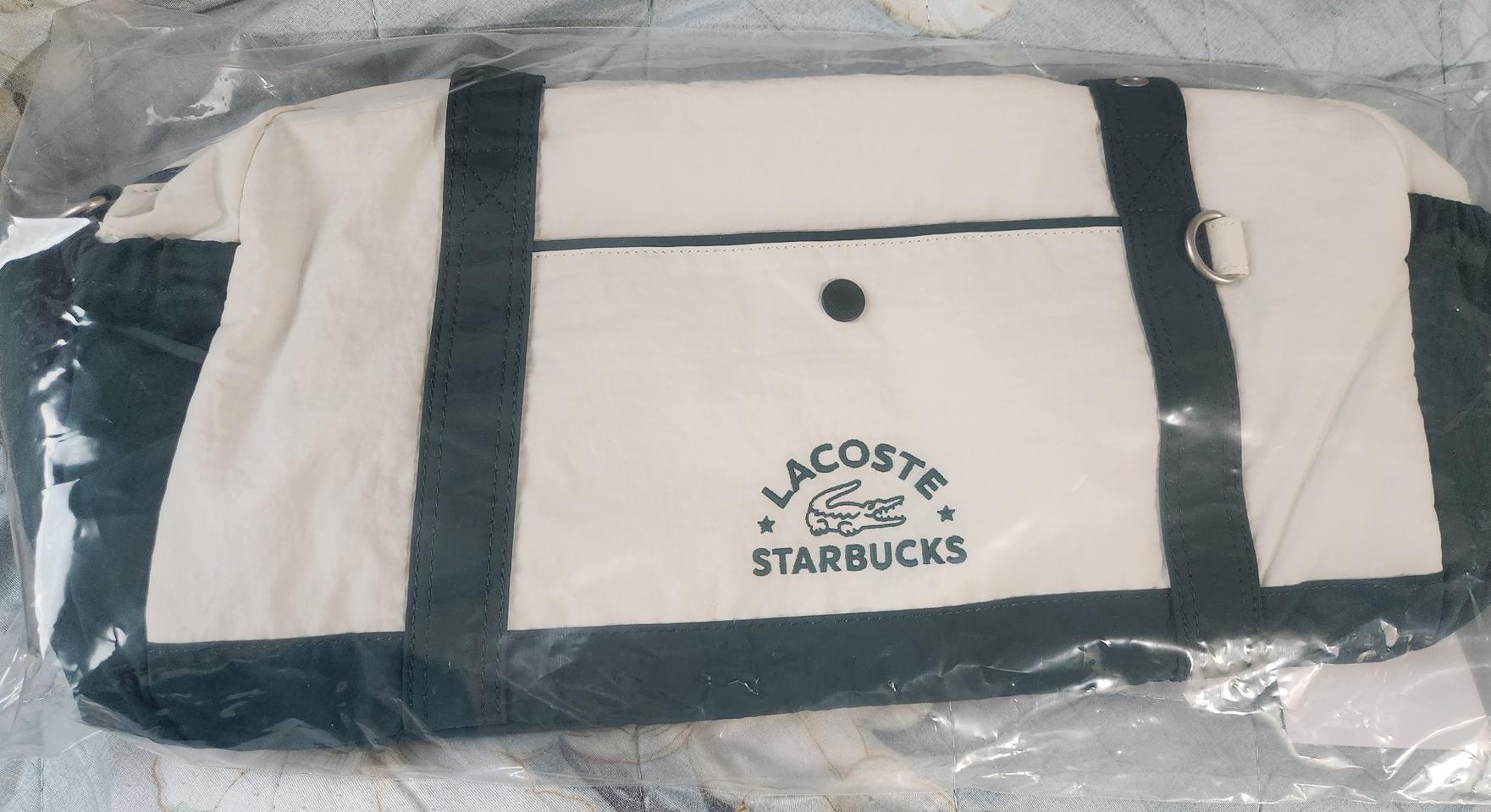 스타벅스 라코스테 가방 그린