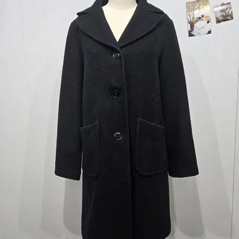 버버리 롱 코트 쓰리버튼 블루라벨 울코트