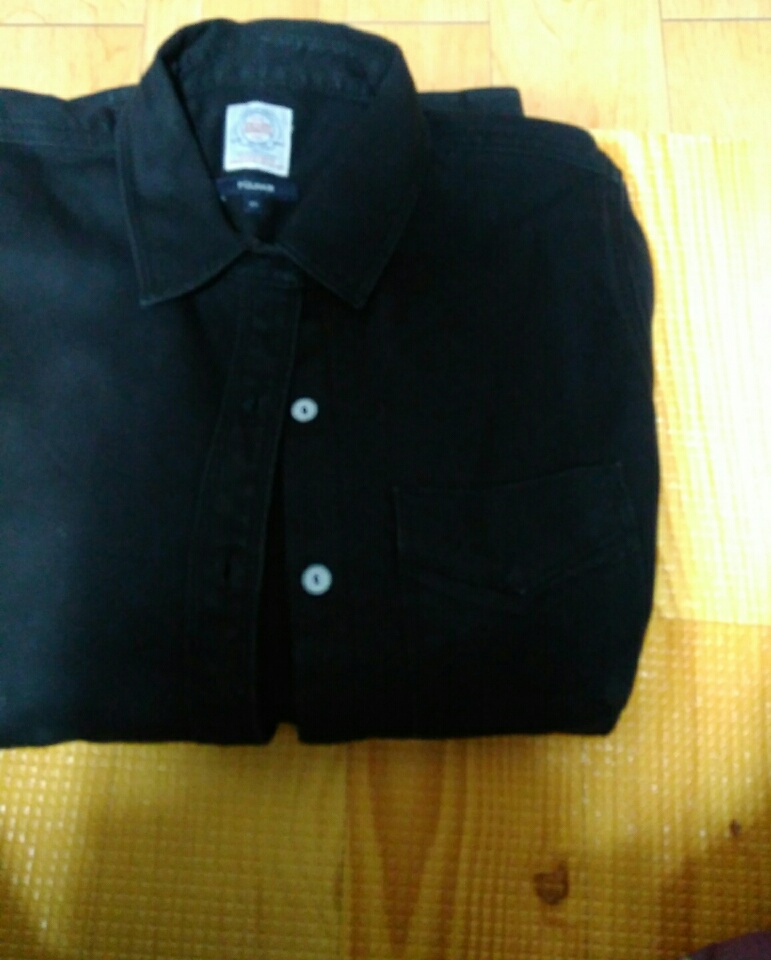 (할인)원가12만원 새상품 폴햄 기모 진블랙 데님 셔츠