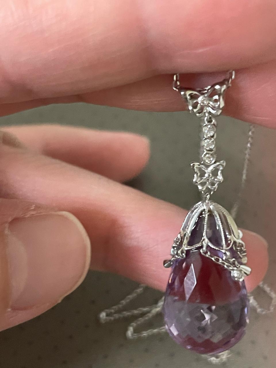 18k 자수절 다이아 목걸이