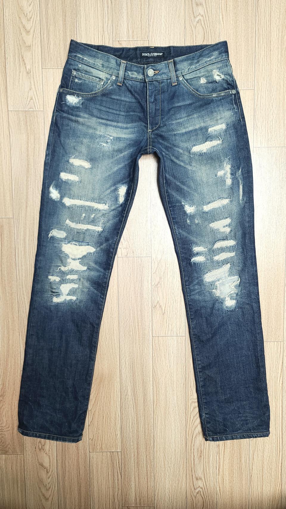 정품 돌체앤가바나 플레이트 멀티디스진 청바지 44
