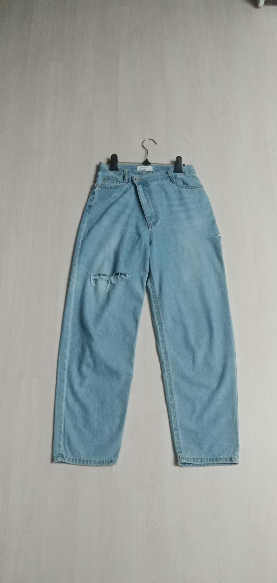 루즈핏 사선지퍼데님