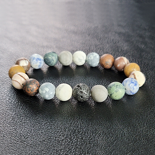 Solarith 무광 10mm 남자 여자 빈티지 테양계 8행성 팔찌