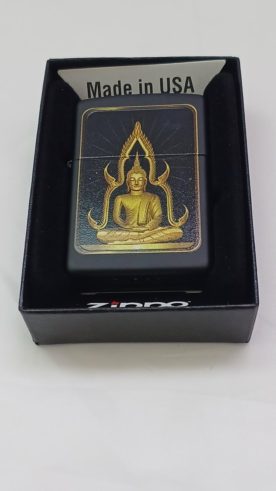 지포 라이터 – 황금 부처 디자인, 미국 정품