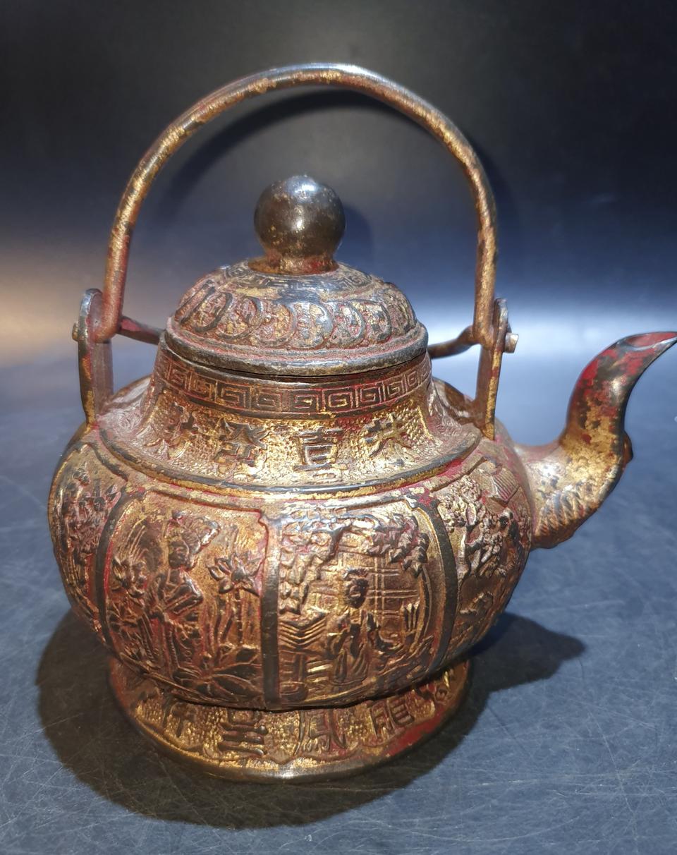 금동 미인도 동주전자