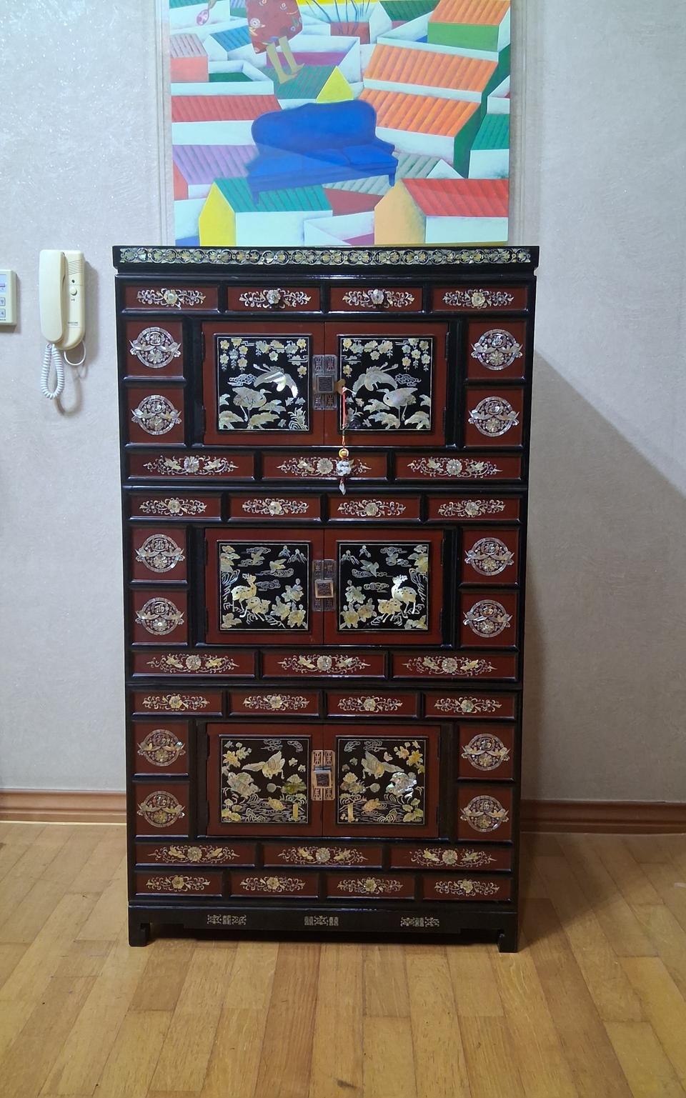 자개애기삼층장 자개장