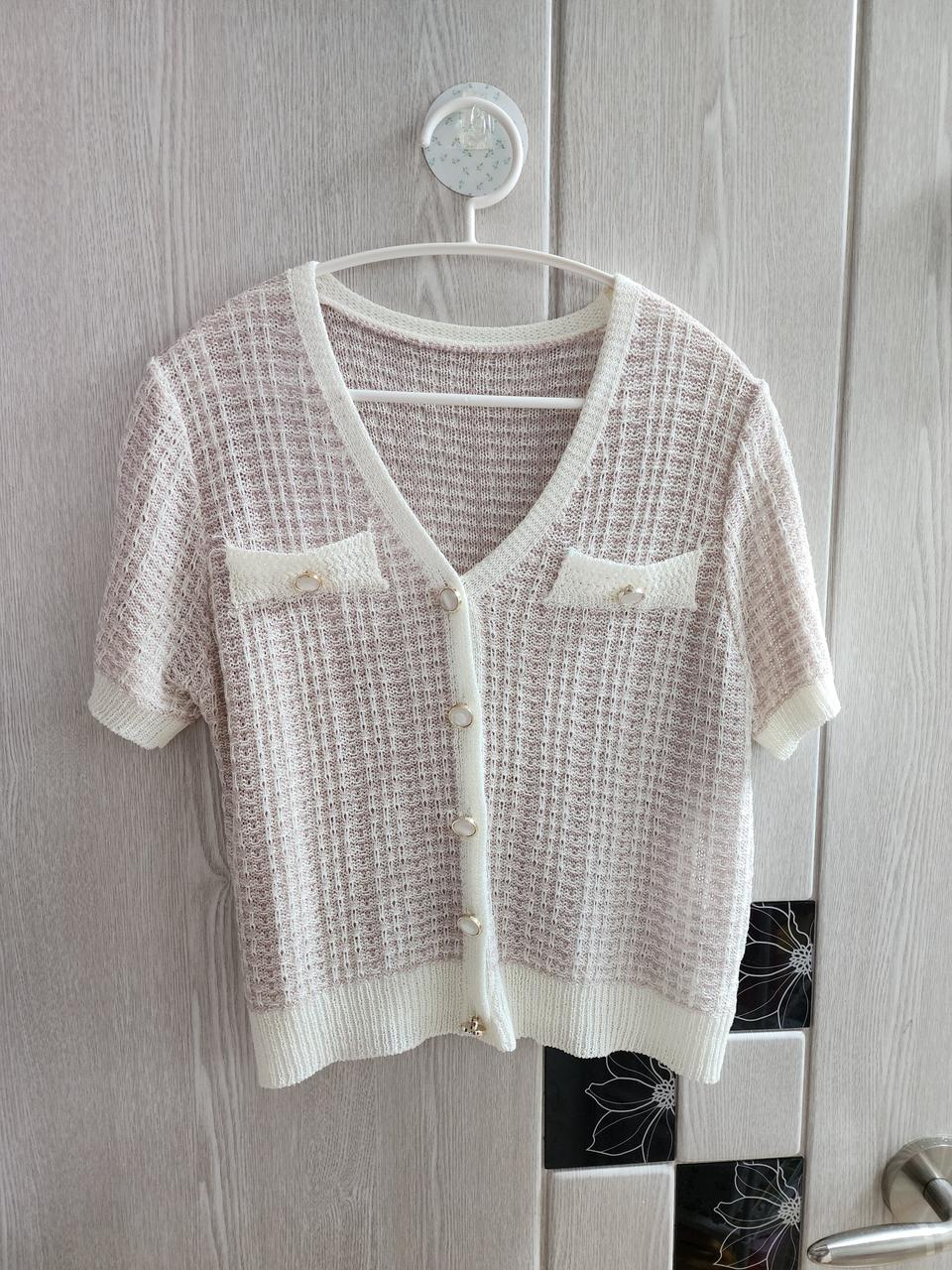 브이넥 니트가디건 F