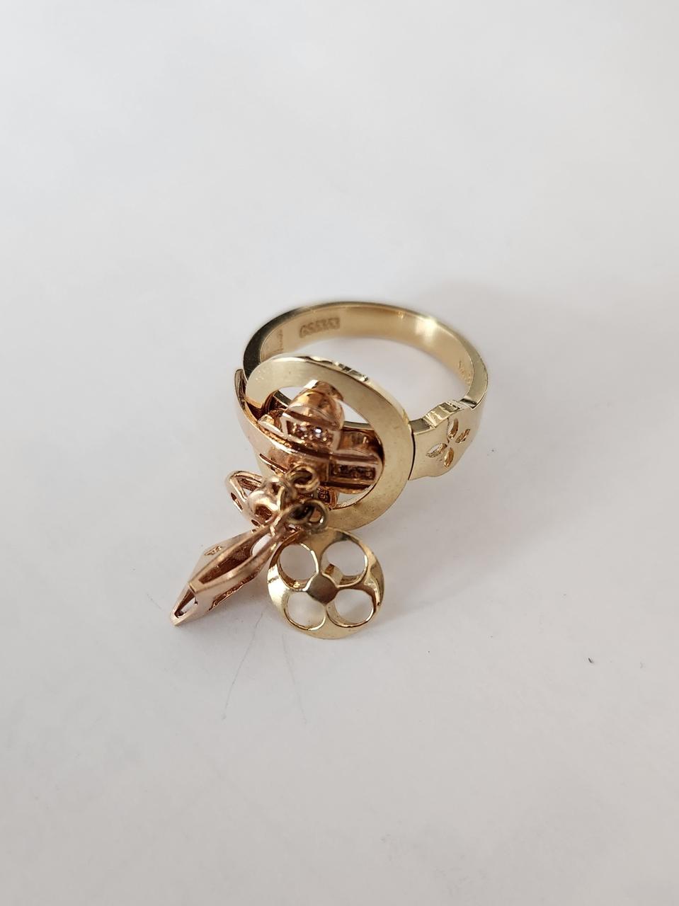 14K 루이모노그램 딸랑이반지