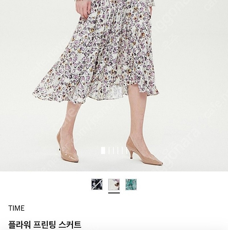 타임 TIME 플라워 플리츠 스커트